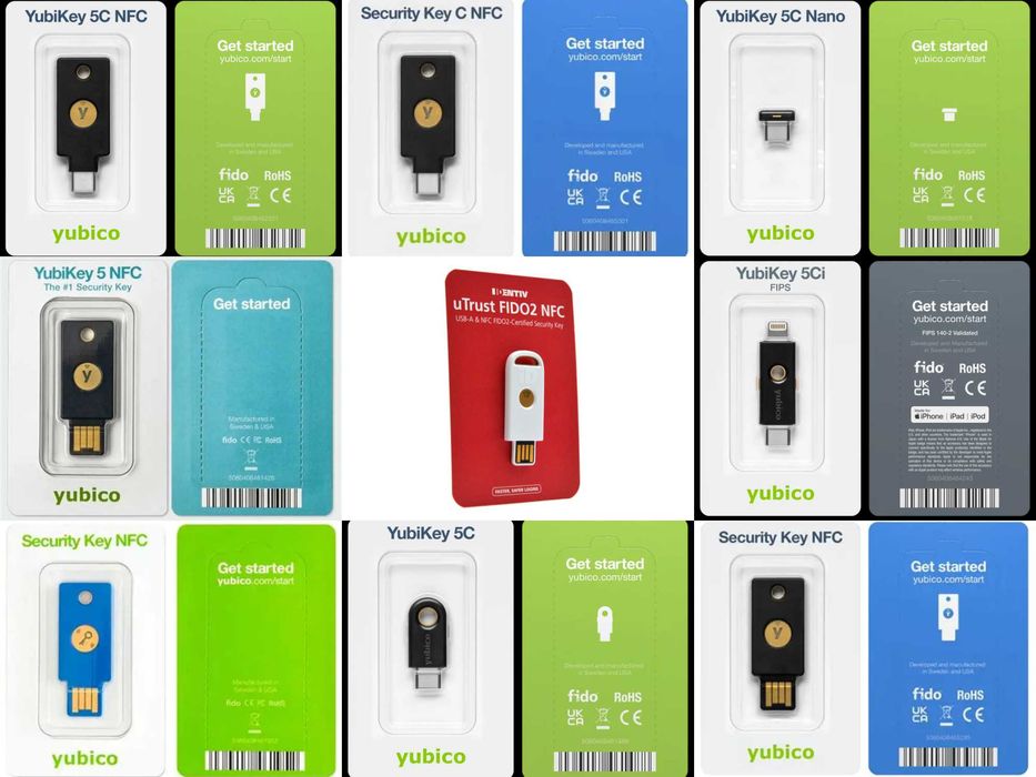 Ключі безпеки YubiKey Yubico для захисту ваших акаунтів  FIDO2 U2F NFC