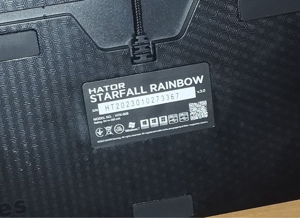 Продам клавіатуру HATOR Starfall Rainbow aurum red