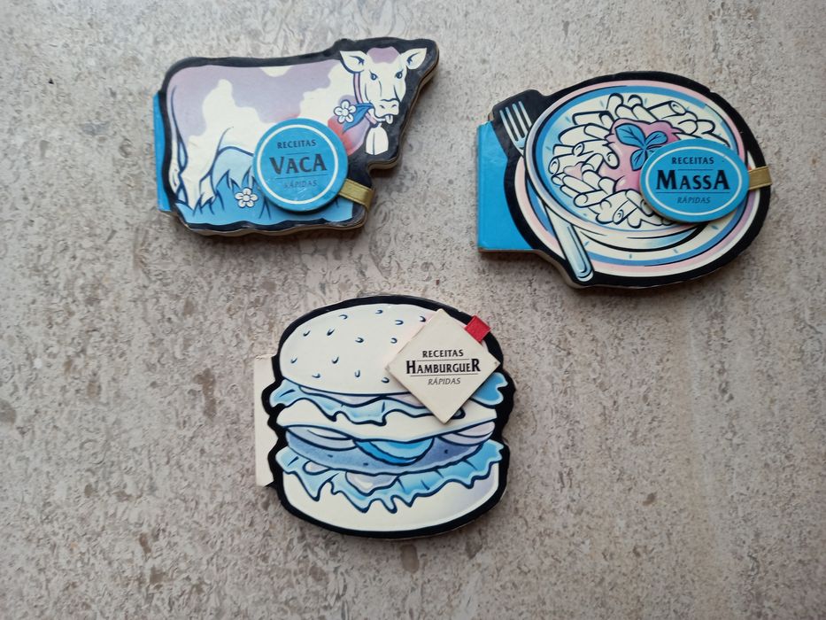 Mini livros de receitas rápidas com íman