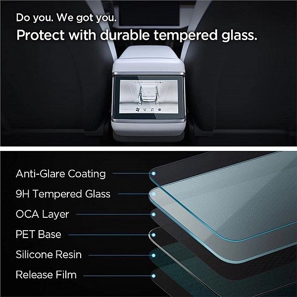 Szkło hartowane Spigen Glas.tR Slim na Tesla Model X 2022 / Model S 20