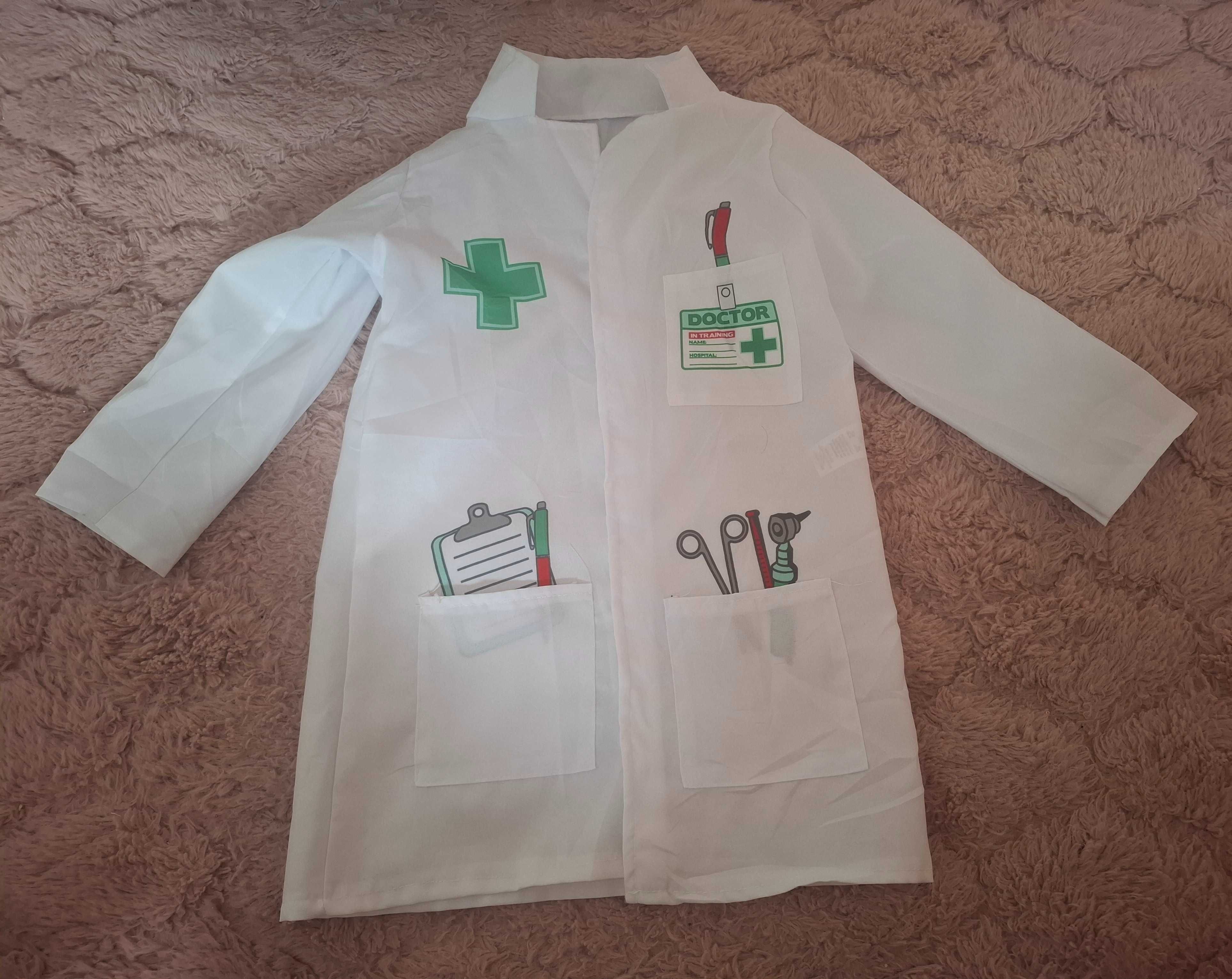 Strój Kostium Przebranie Lekarz Lekarza Doktor 116-128 fartuch