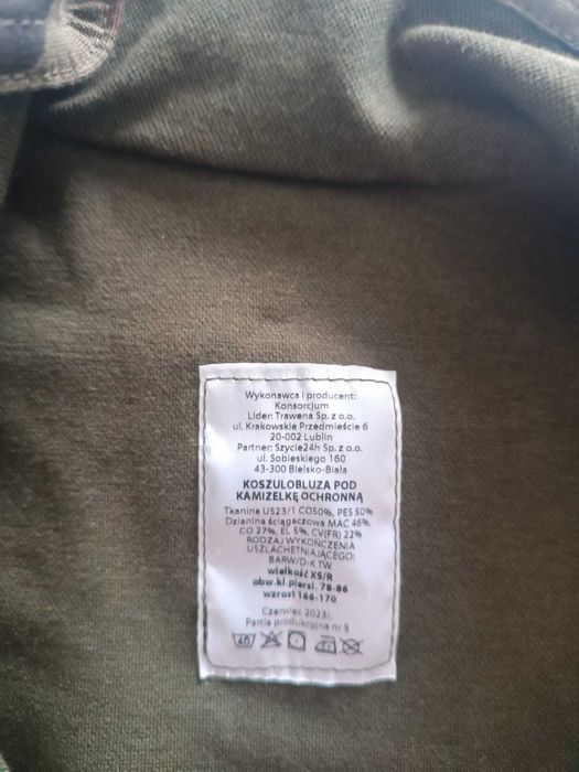 koszulobluza pod kamizelkę XS/R 166-170