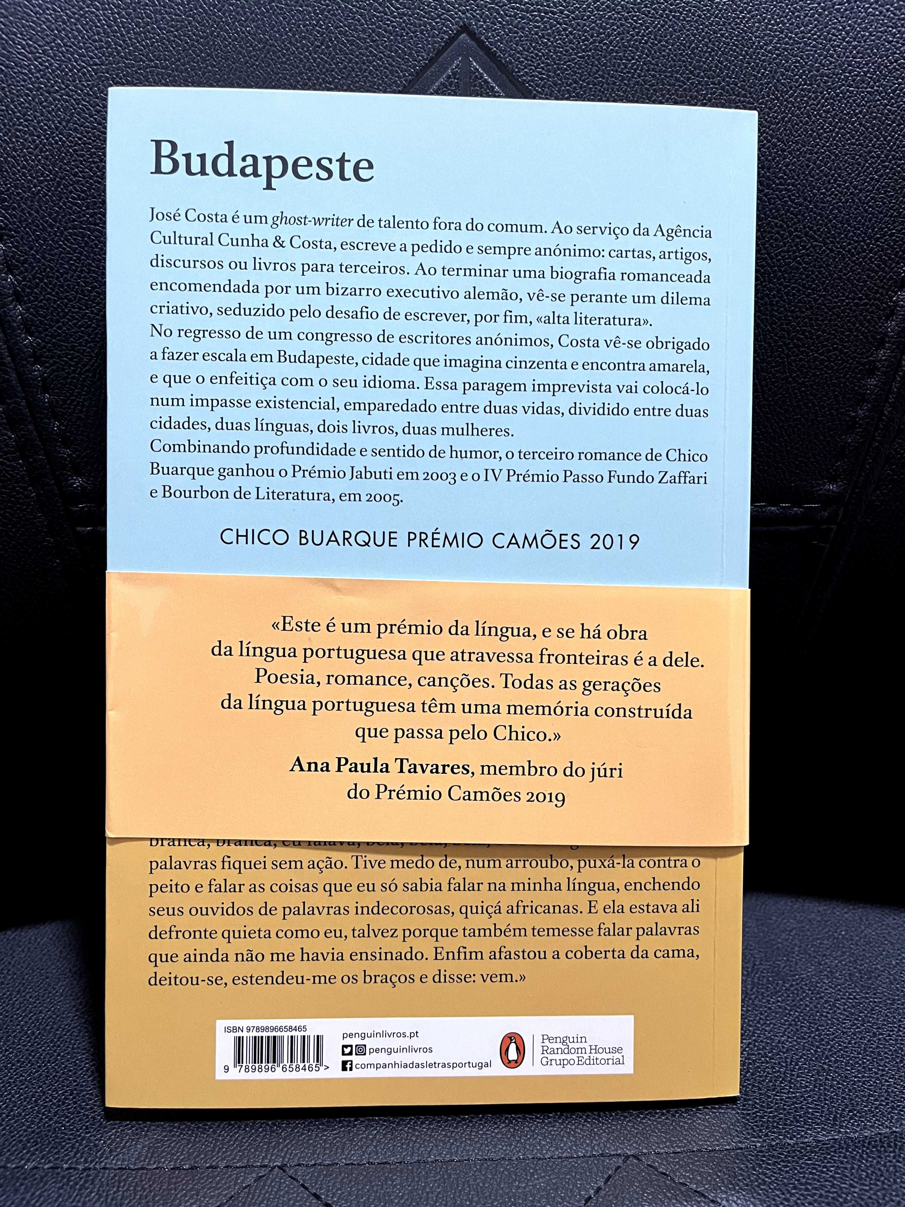Livro "Budapeste" de Chico Buarque, em estado novo, nunca utilizado