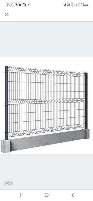 Kompletne ogrodzenie panelowe 3D fi 4mm Panel 153 cm+ podmurówka 25cm