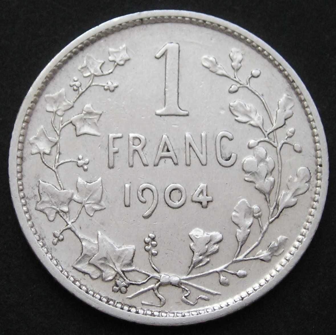 Belgia 1 frank 1904 - król Leopold II - srebro