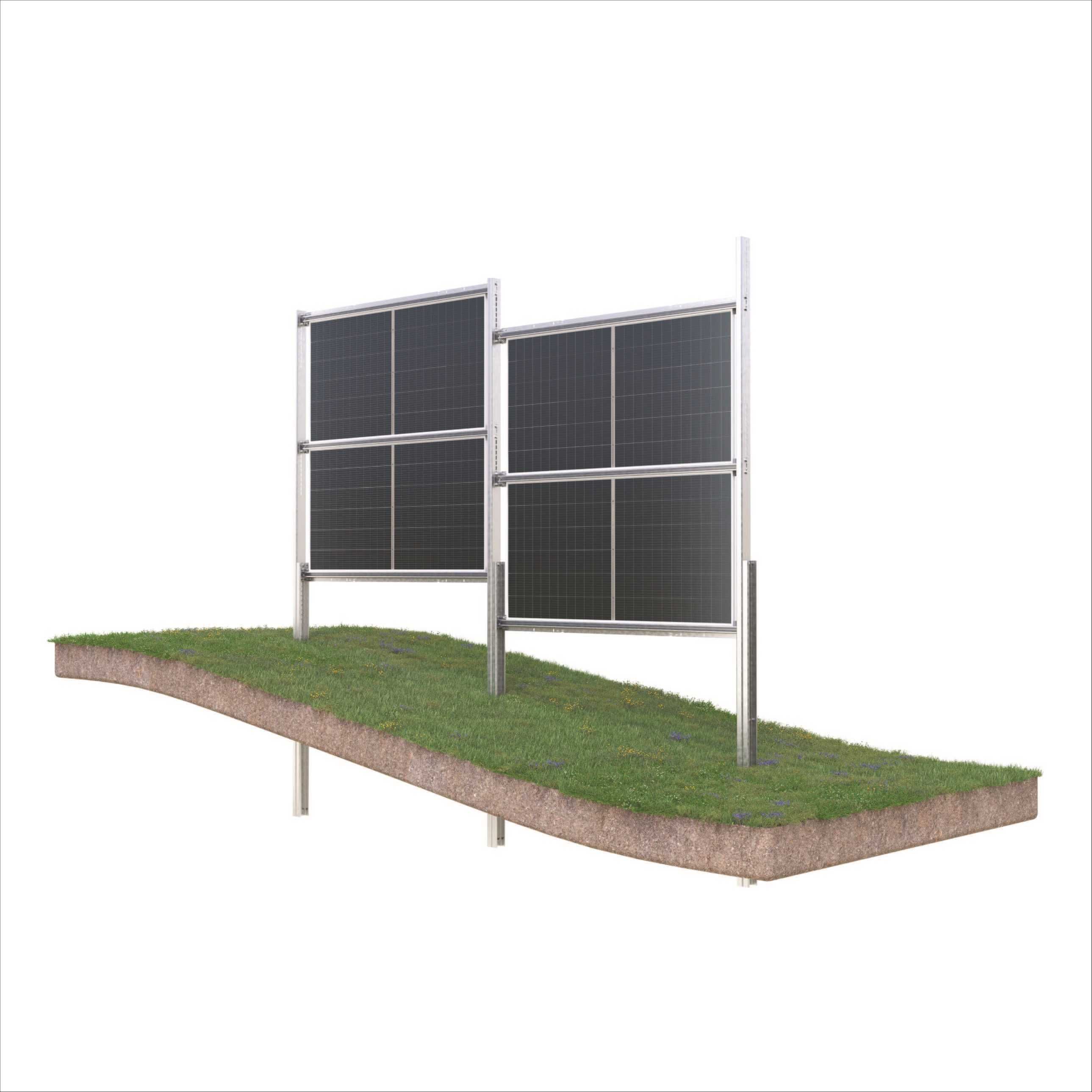 Ogrodzenie z paneli fotowoltaicznych bifacial 9,6kW (ok. 50 metrów)