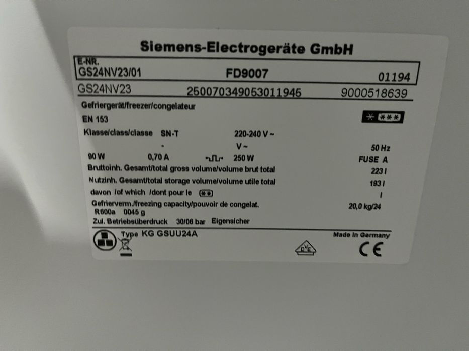 Zamrażarka/chłodziarka SIEMENS 155cm |12msc |BD stan |Dowóz