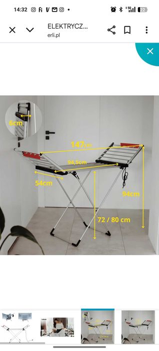 Nowa suszarka elektryczna na pranie Labesto