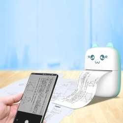 Mini drukarka termiczna do etykiet Fun Print Bluetooth – niebieska