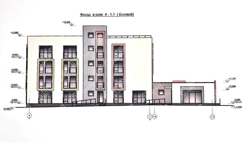 Здание с огражденной территорией на Правом берегу