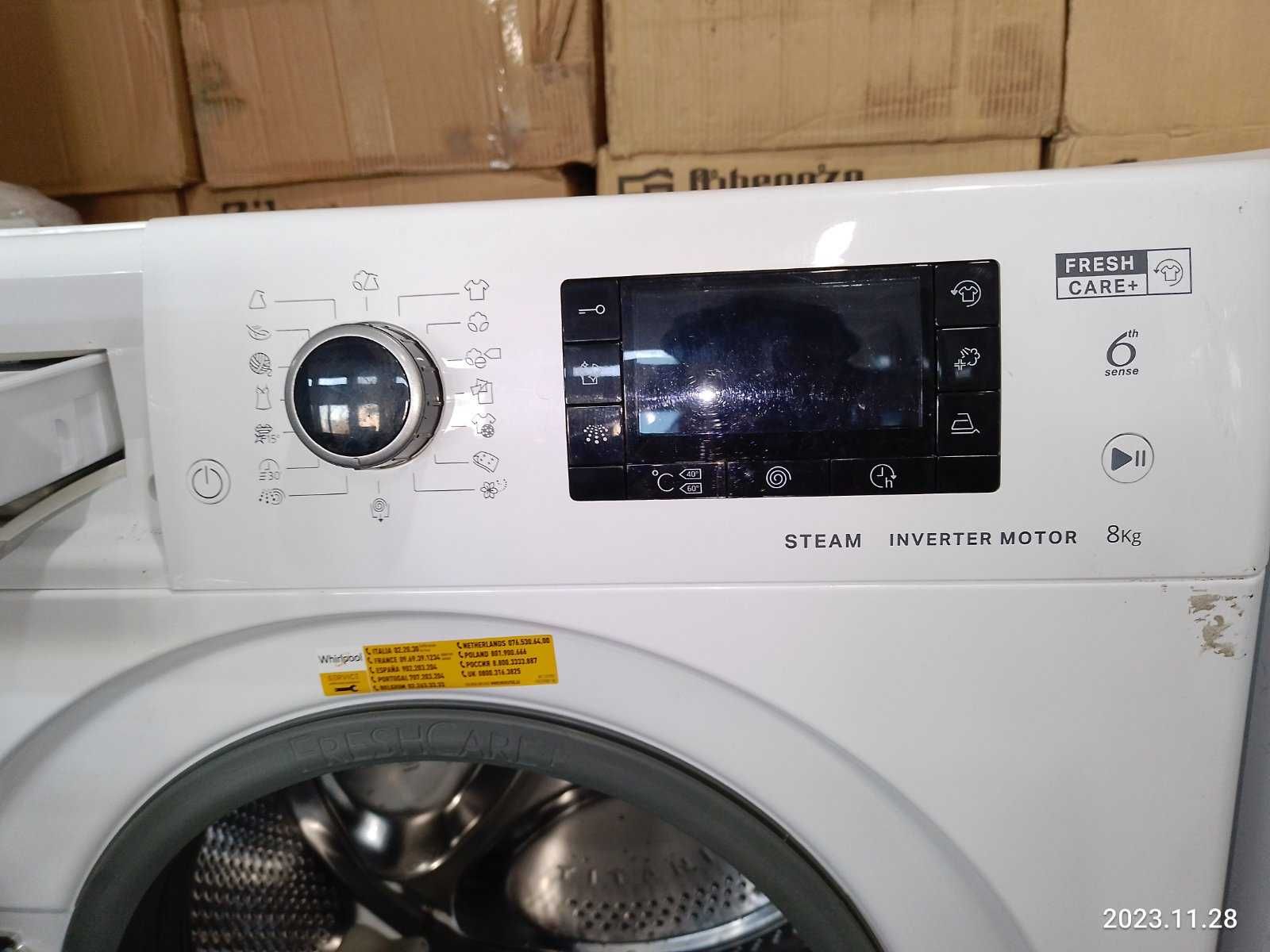 Пральна машина WHIRLPOOL FWSD81283BVEE, А 3+ 8 кг, фронт 1200 інвертор