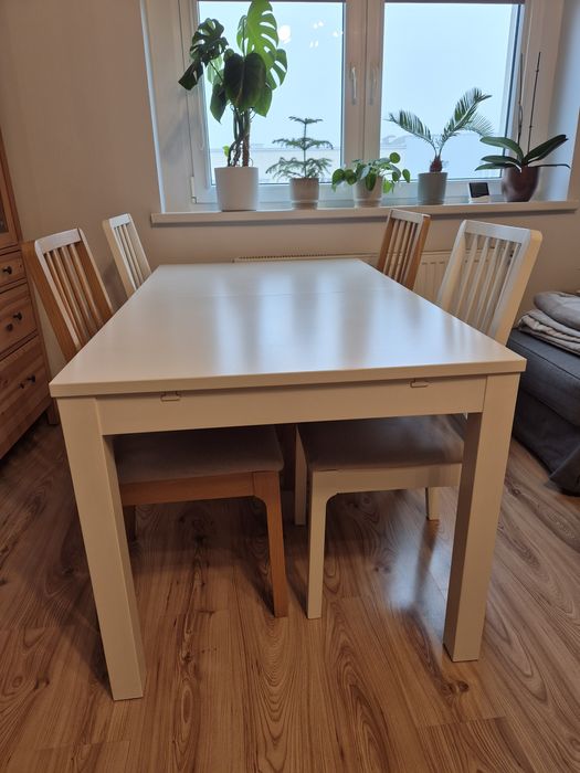 IKEA Stół Bjursta rozkładany biały 140/180/220x84 stan bardzo dobry