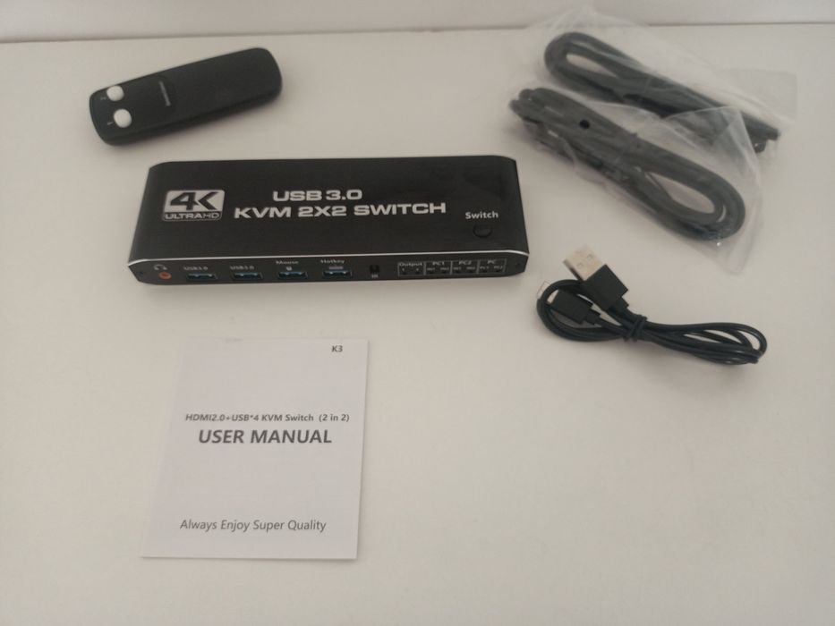 Przełącznik KVM 2x2 HDMI 4K 60Hz Podwójny monitor KVM HDMI switch