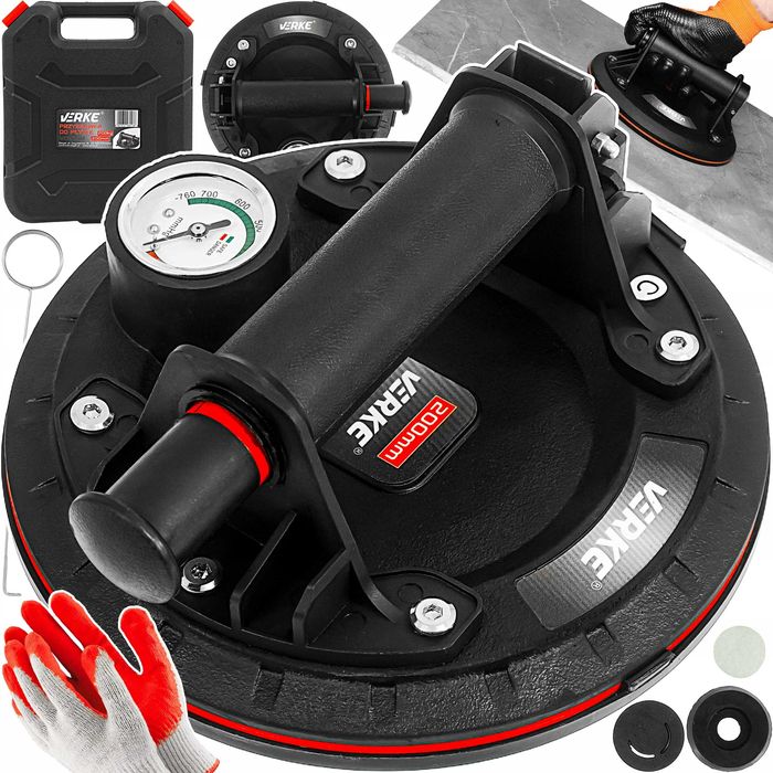 PRZYSSAWKA PRÓŻNIOWA UCHWYT Do Płytek Glazury Szyb Z Pompką Manometr