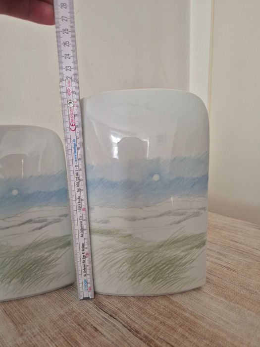 Thomas Germany prostokątny biały wazon przedstawiająca krajobraz plaży