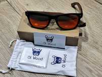 Okulary przeciwsłoneczne Oi Wood polaryzacja drewniane red