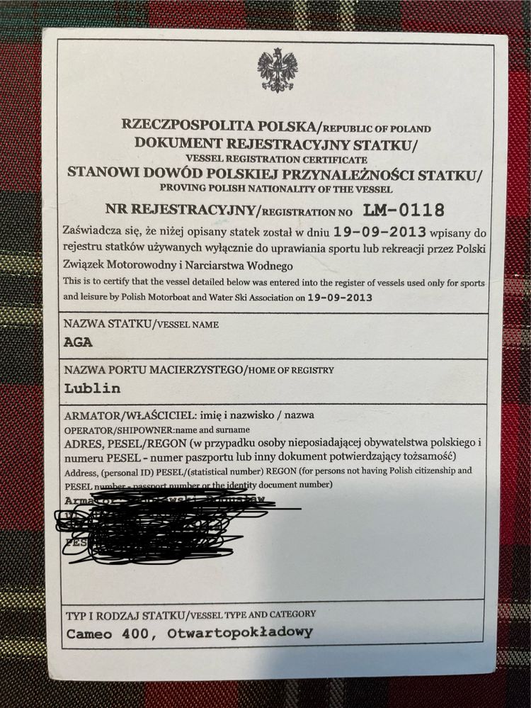 Motorówka Cameo z silnikiem 2T 30kM