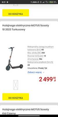 Hulajnoga elektryczna motus scooty 10 22