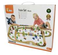 Игрушечная железная дорога Viga Toys деревянная Train set 90 piece