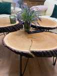 Stolik kawowy plaster drewna loft