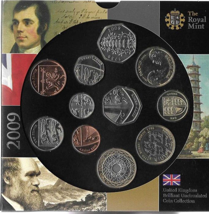 Inglaterra - - - "Carteira Anual BNC-2009" - - - - - Moedas