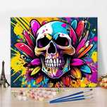 TISHIRON Zestaw do malowania po numerach graffiti czaszki 40x50cm