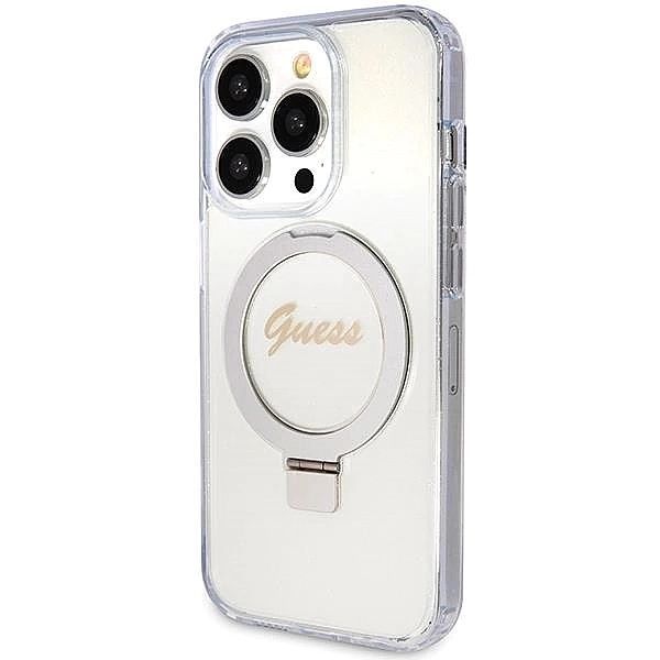 Etui Guess Ring Stand Script Glitter MagSafe na iPhone 15 Pro Max - pr