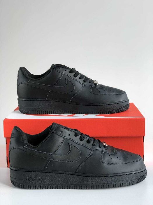Мужские кроссовки Nike Air Force 1 "Black" low classic. Размеры 40-45