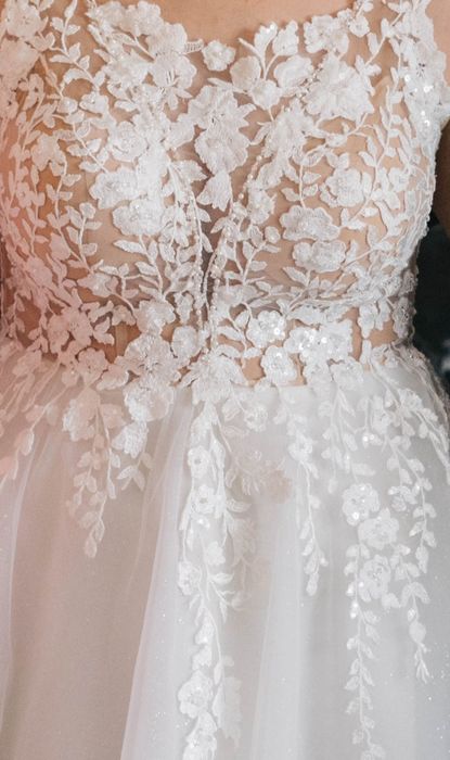 Suknia ślubna - ręcznie zdobiona [WELON długi GRATIS]