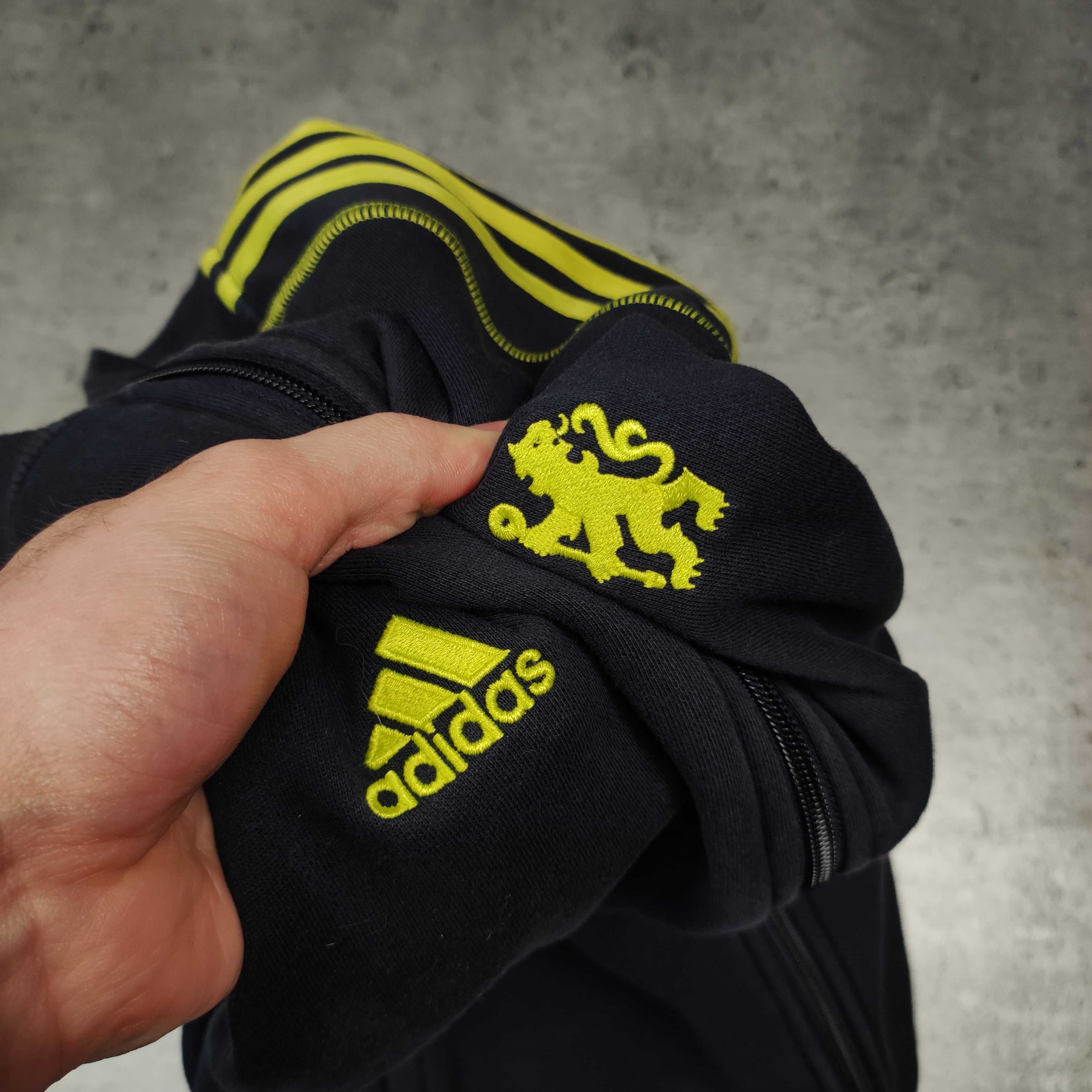 MĘSKA Retro Bluza PIŁKA Nożna Adidas Chelsea Londyn Ciemny Granat Haft