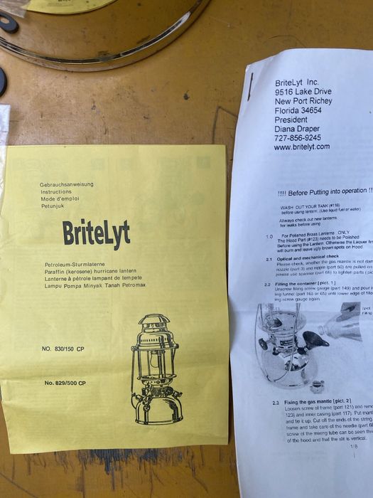 Гасова лампа Britelyt USA Petromax керосиновая лампа высокого давления