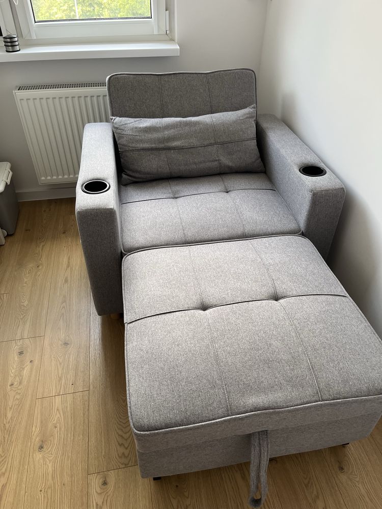 Fotel amerykanka rozkladany Black Red White - idealny, gwarancja