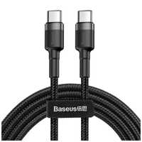 Kabel Nylonowy Baseus Cafule 60W 2X USB-C PD czarny/szary, Baseus