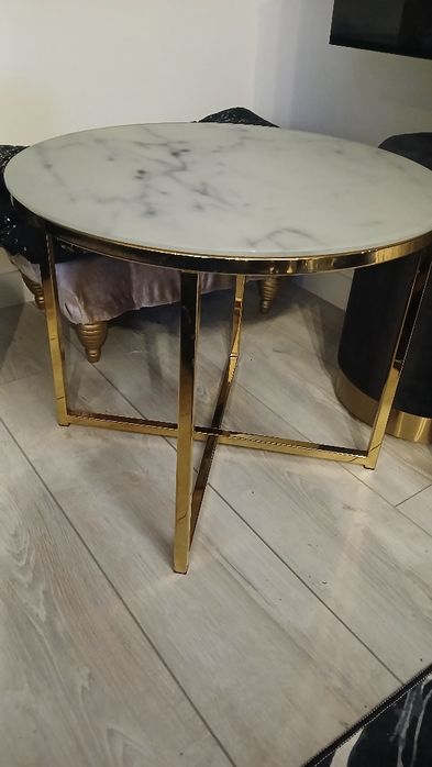 Stolik kawowy gold chrom