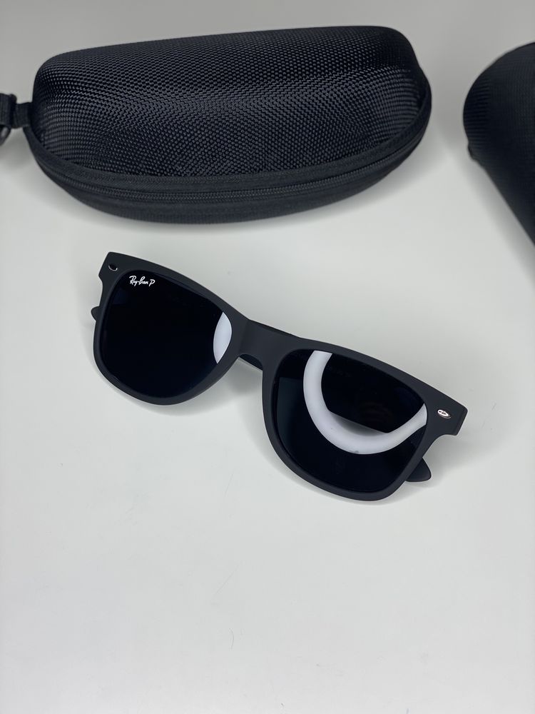 Мужские солнцезащитные очки Ray Ban POLARIZED черные Wayfarer рей бен