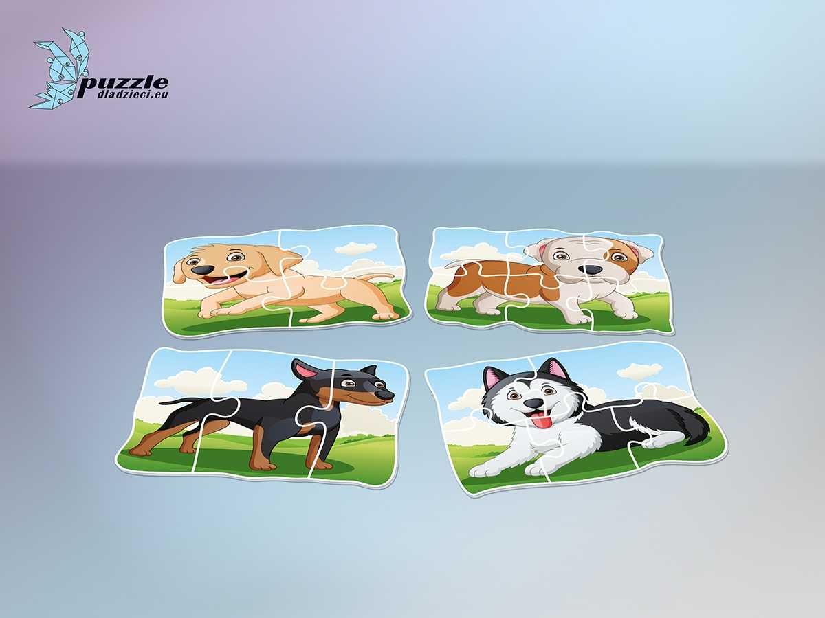 Progresywne Puzzle dla dzieci Pieski 03