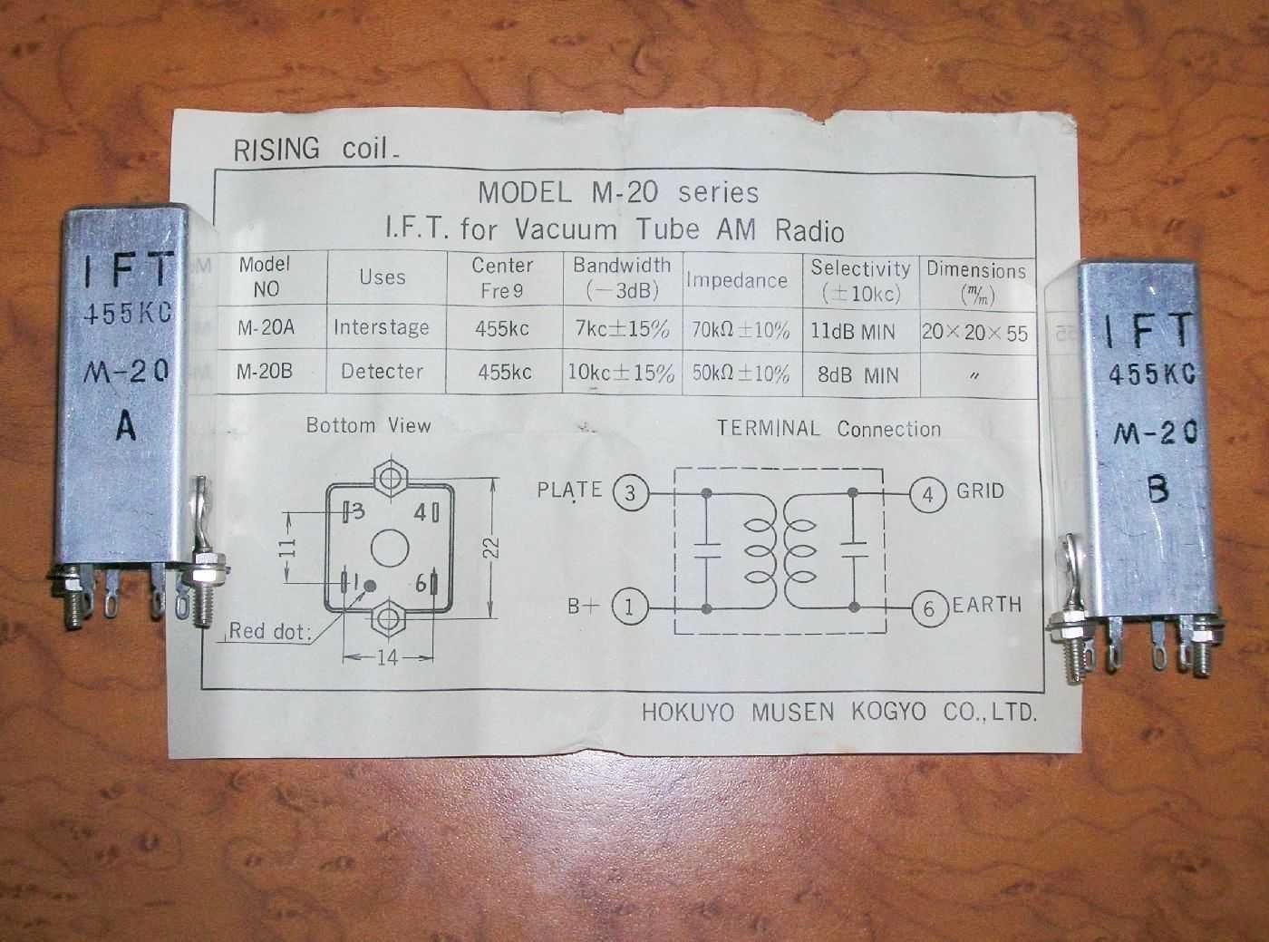 Bobines, transformadores de frequência intermédia FI de 455 kHz