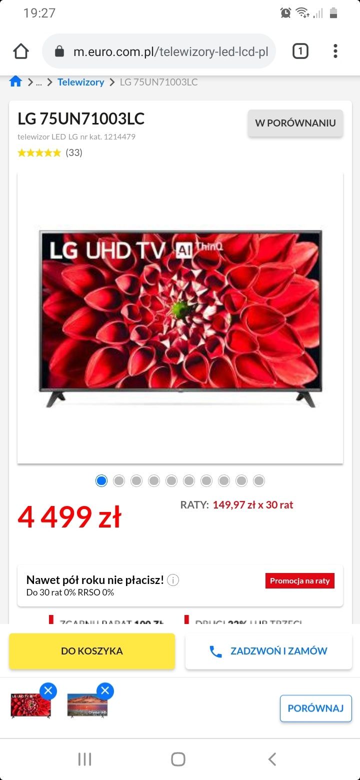 TV LG 75 Cali  75UN71003LC/UHD 4K/Smart tv/