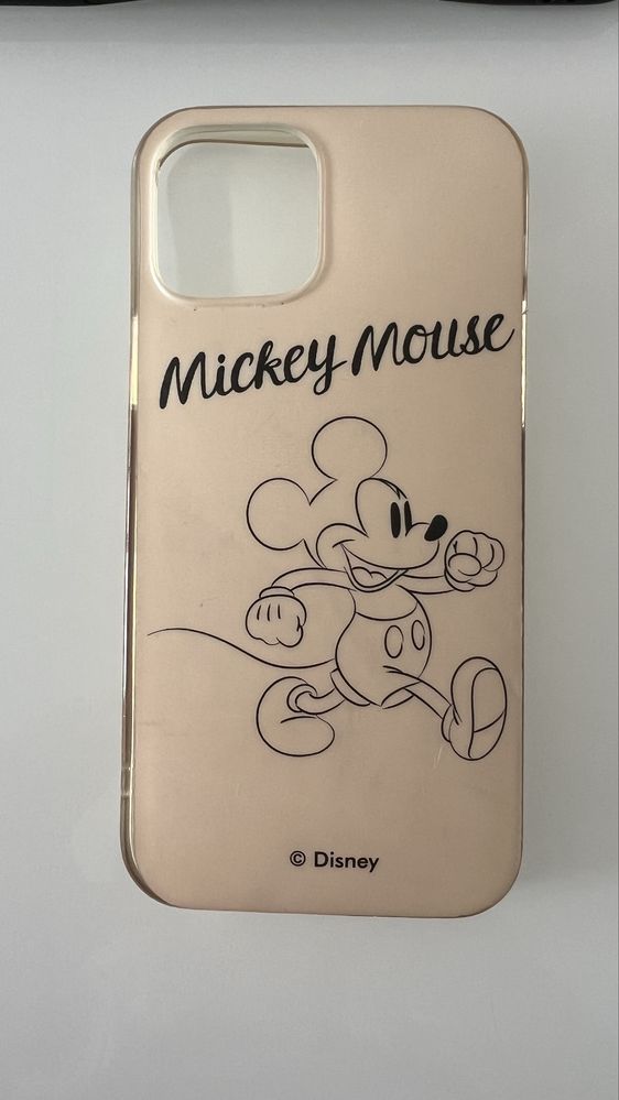 iPhone 12 Pro case etui pokrowiec Złoty Mickey Mouse Czarny z paskiem