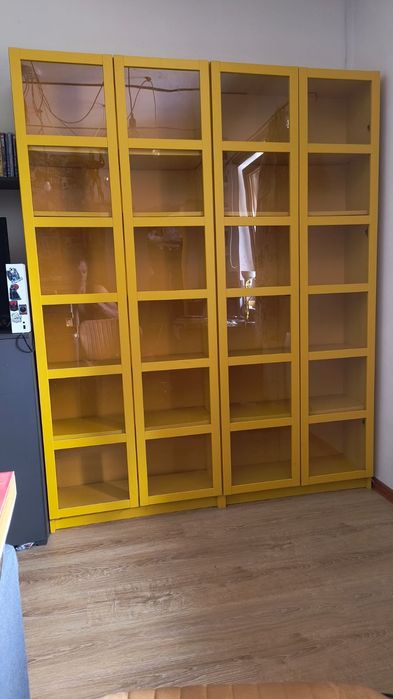 Ikea Billy regał witryna żółte 2szt