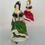 **DAMA**figurka zielona porcelana COALPORT 1945+
