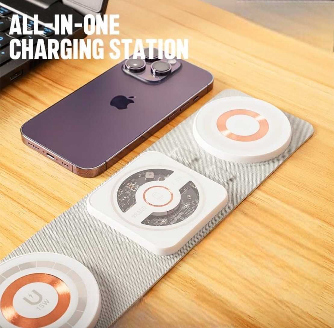 Бездротовий зарядний пристрій Travel MagSafe Charger 3 in 1 Apple Andr