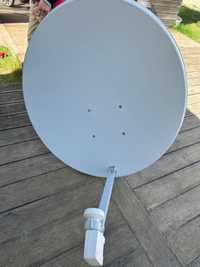 Antena satelitarna z konwentorem i uchwytem