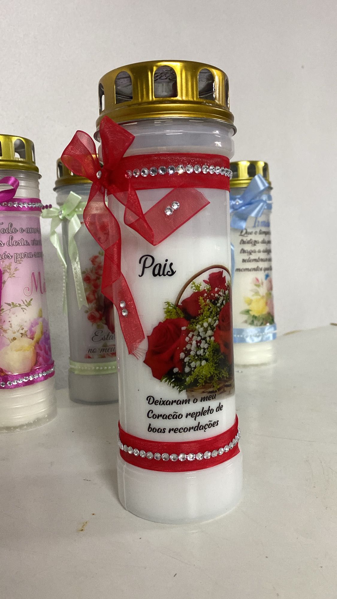 Velas de cemitério personalizadas