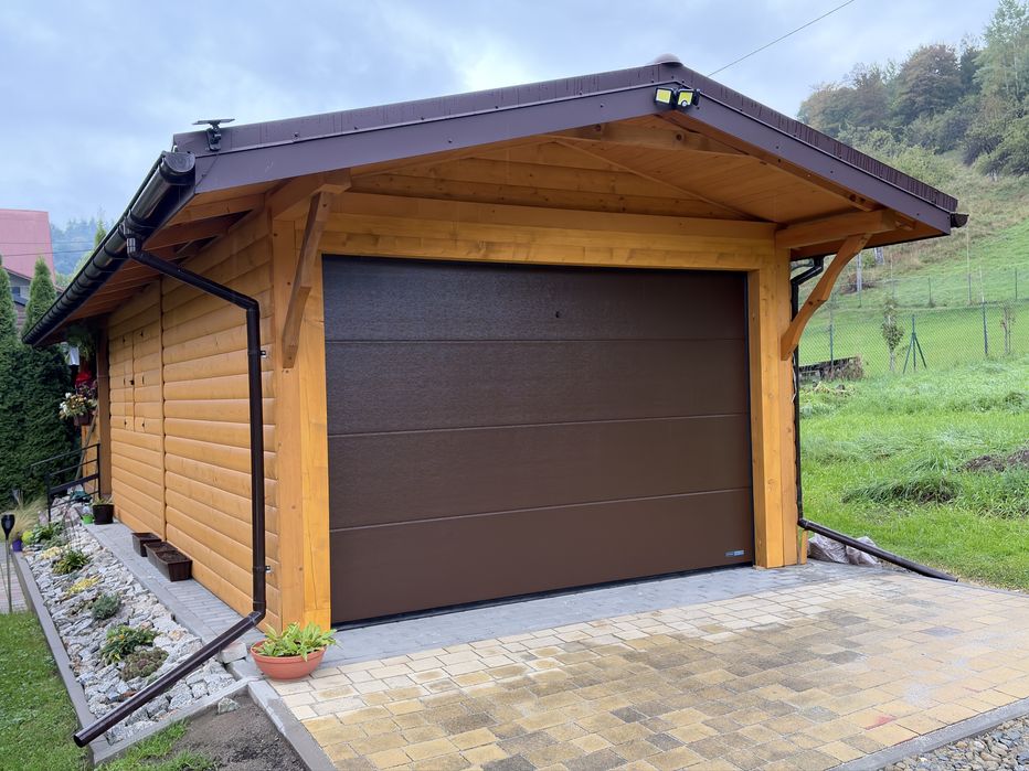 Brama garażowa segmentowa 5000x2125 antracyt brązowa biała