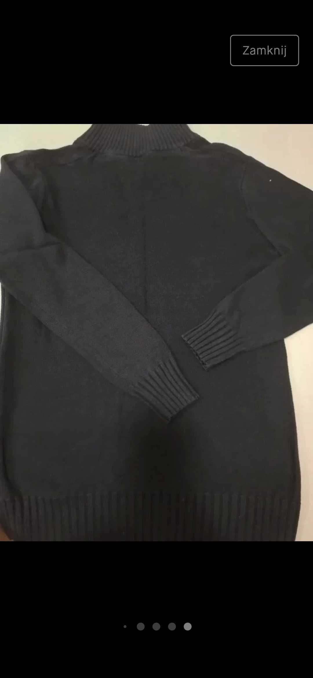 Sweter dzianinowy męski ze stójką na guziki rozm M Lidl Livergy