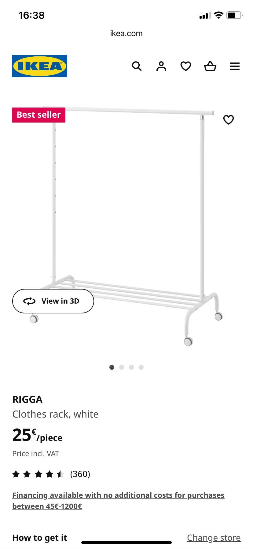 Ikea clothes rack Rigga