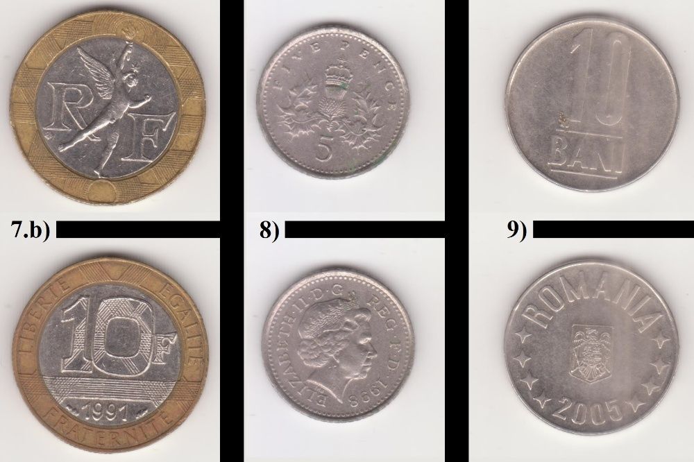 Moedas Estrangeiras, Circulação normal (Europa e E.U.A.)