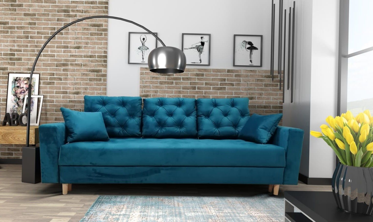 Sofa Samara pik, welur, sprężyny