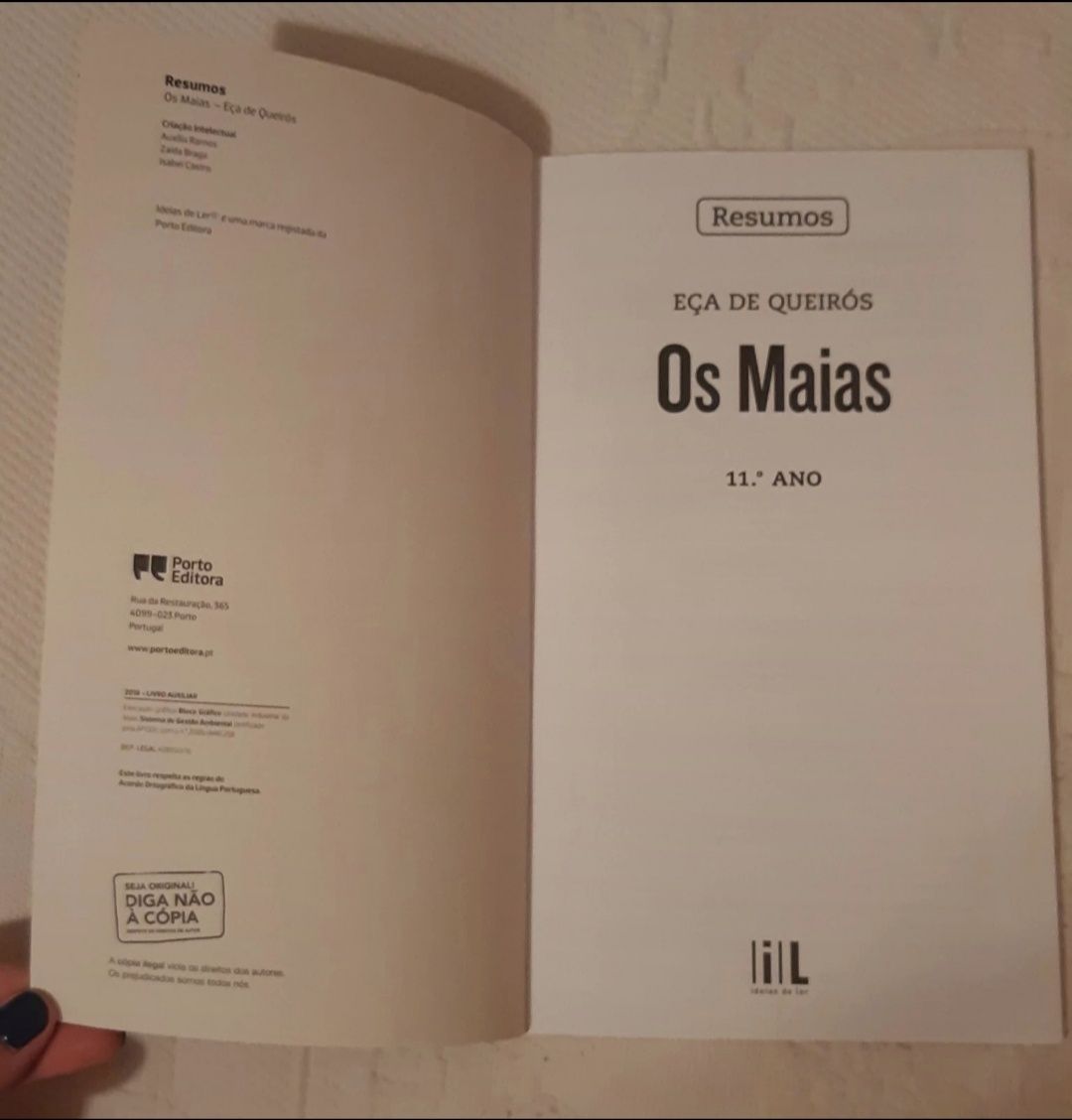 Livro de resumos "Os Maias"